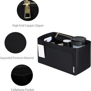 ZTUJO Silky Purse Organizer Insert XL Black for Neverfull‎ Speedy Tote Bag New